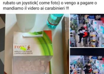 Pubblica su Fb la foto di ragazzi che rubano un joystick: tornano a pagarlo in un negozio a Santeramo