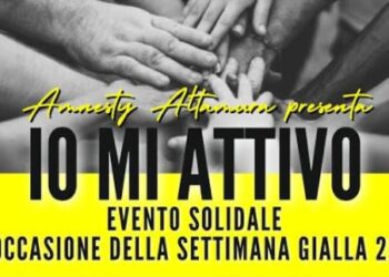 #Iomiattivo, con Amnesty International una settimana di eventi sui diritti umani: Altamura si tinge di giallo