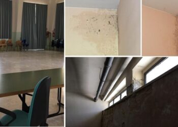 Infiltrazioni, impianto fognario fatiscente e infissi poco sicuri al liceo: la denuncia del sindacato – FOTO