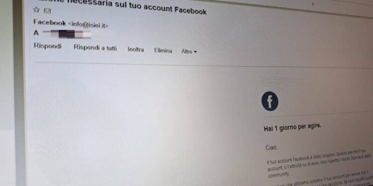 Mail Truffa Facebook