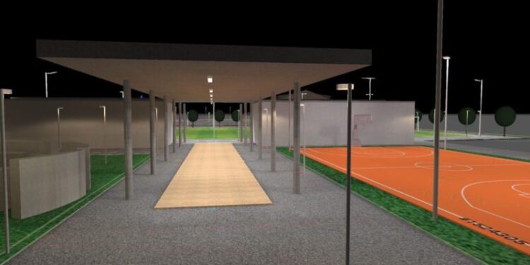 07 03 23 Oggi Il Sopralluogo Sul Cantiere Per La Riqualificazione Del Campo Sportivo Leo Dell'acqua A Carbonara Render 2