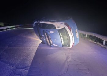 Auto Polizia Ribaltata