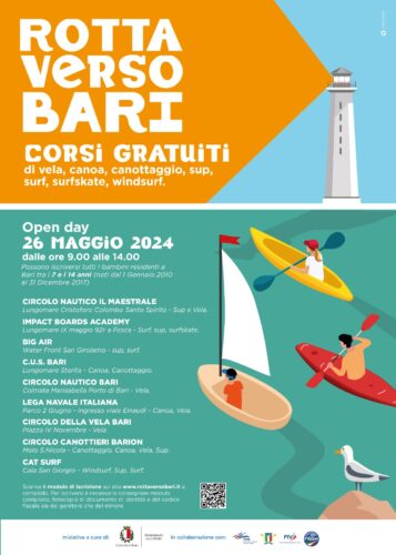 17 05 24 Torna “rotta Verso Bari” Domenica 26 Maggio L’open Day Locandina