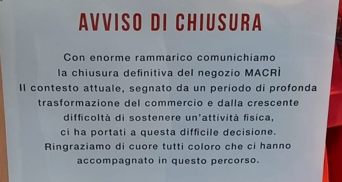 Chiusura Negozio