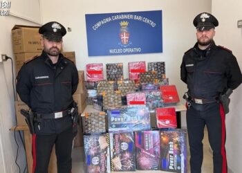 carabinieri bari fuochi d'artificio