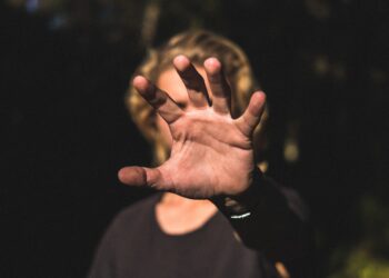 Male's Palm Of A Hand Covering His Face