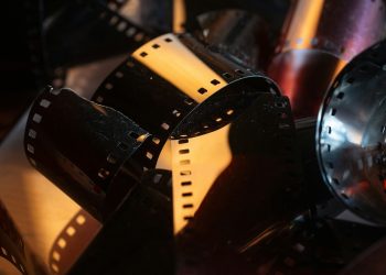 a close up of a bunch of film reels