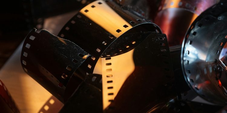 a close up of a bunch of film reels